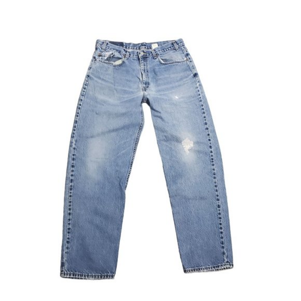 Levi's 550 Men 38 Blue Relaxed Fit Distressed Well Worn Work‎ Jeans Grunge USA